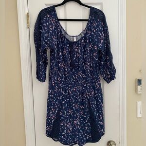 Floral Shorts Romper w/ lace embellishments